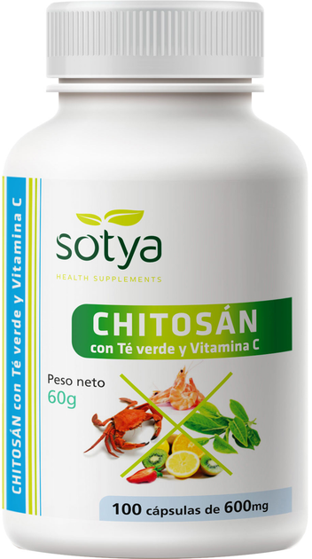 Харчова добавка Sotya Chitosan Te Verde Vit C 100 капсул (8427483000631) - зображення 1