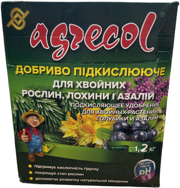 Удобрение Agrecol подкислитель для хвойных и рододендронов 1.2 кг (5902341302087) - изображение 1