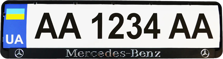 Акція на Рамка номерного знака пластик з об'ємними літерами Inauto Mercedes-Benz 52х13.5х2 см 2 шт (24-011) від Rozetka