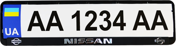 Акція на Рамка номерного знака пластик з об'ємними літерами Inauto NISSAN 52х13.5х2 см 2 шт (24-013) від Rozetka