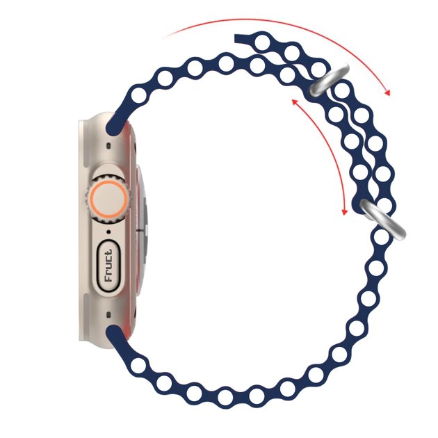 Силиконовый ремешок Fruct Ocean для Apple Watch 42/44/45/46/49 mm Navy - изображение 3