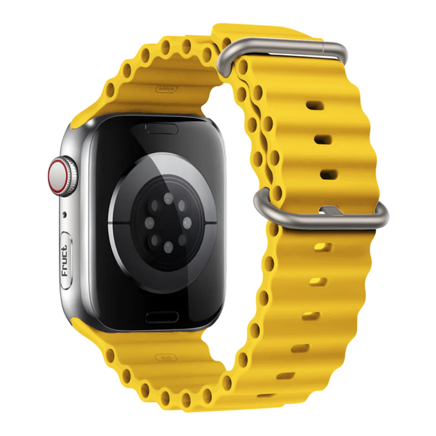 Силиконовый ремешок Fruct Ocean для Apple Watch 42/44/45/46/49 mm Yellow - изображение 2