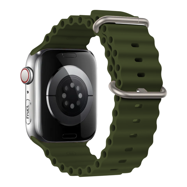 Силиконовый ремешок Fruct Ocean для Apple Watch 42/44/45/46/49 mm Olive - изображение 2