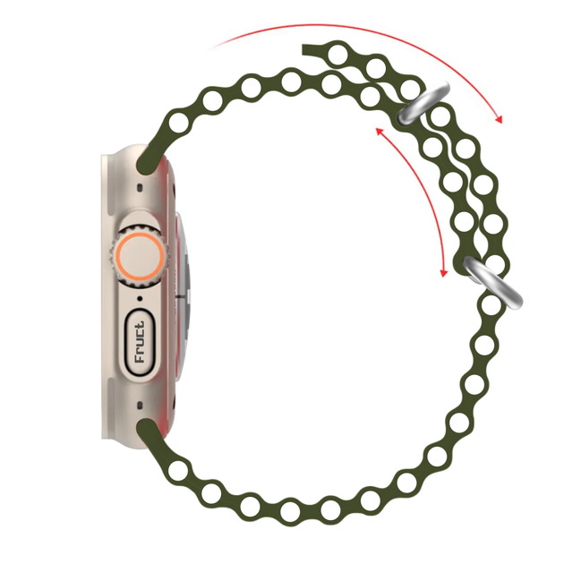 Силиконовый ремешок Fruct Ocean для Apple Watch 42/44/45/46/49 mm Olive - изображение 3