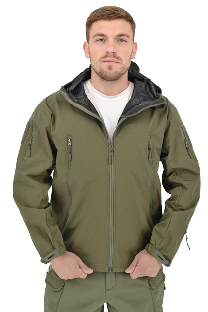 Легка тактична літня куртка (вітрівка, парка) з капюшоном Warrior Wear JA-24 Olive Green S - зображення 1