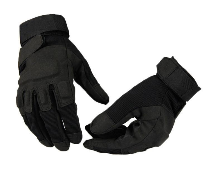Тактичні рукавички із закритими пальцями із захистом кісточок XL Чорні - зображення 1