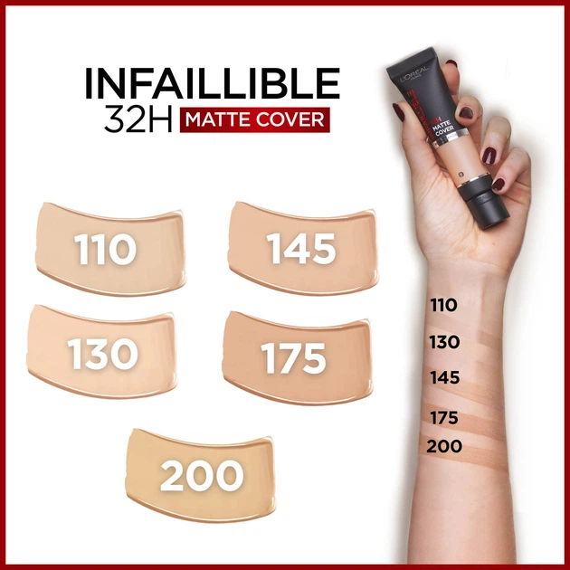 Тональний крем для обличчя L'Oreal Paris Infaillible матуючий 145 30 ml (3600523784424) - зображення 3
