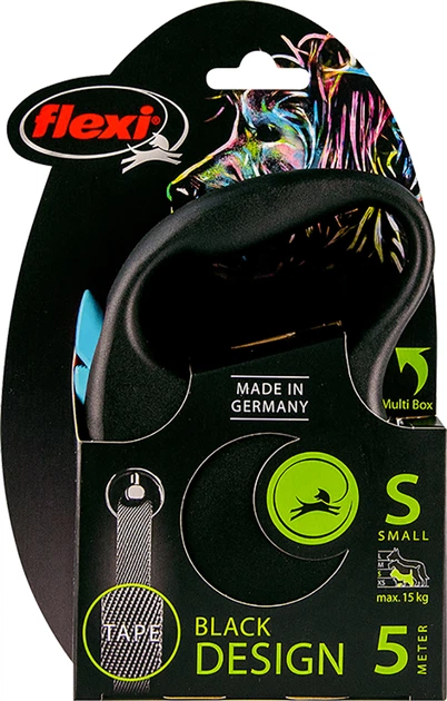 Smycz automatyczna FLEXI Black Design S 5m niebieska (4000498033937) - obraz 2