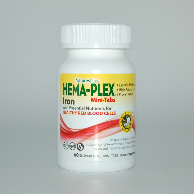 Вітамінно-мінеральний комплекс Hema-Plex Nature's Plus 60 швидкодіючих ...