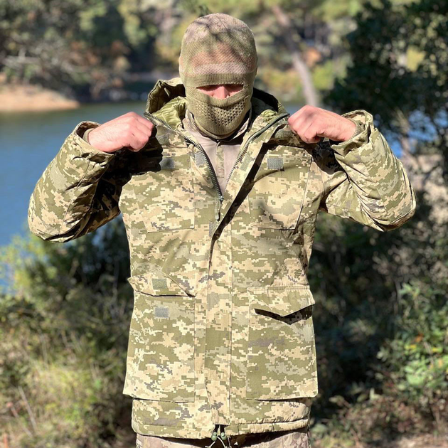 Мужская зимняя Куртка CORDURA с Капюшоном на синтепоне / Бушлат до -25°C пиксель размер M - изображение 2