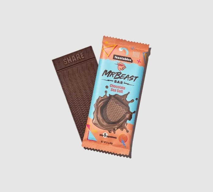 Черный шоколад с морской солью Feastables MrBeast Sea Salt Dark ...