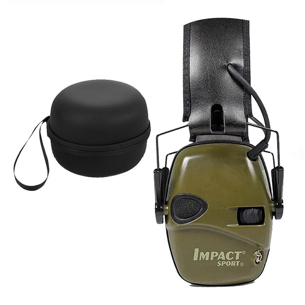 Наушники тактические активные под крепления на каску шумоподавляющие Impact Sport с чехлом - изображение 1