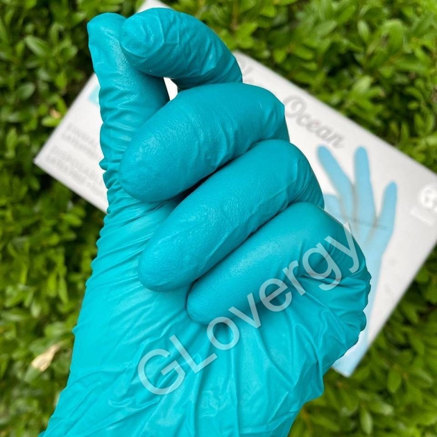 Перчатки нитриловые AMPri Style Clean Ocean размер S бирюзовые 100 шт - изображение 2