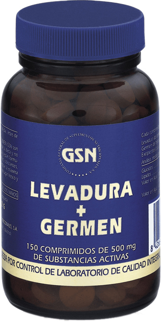 Харчова добавка Gsn Levadura + Germen Дріжджі 500 мг 150 таблеток (8426609020157) - зображення 1