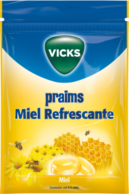 Cukierki Vicks Praims Plus Honey Refreshing 72g (4030300022422) - obraz 1