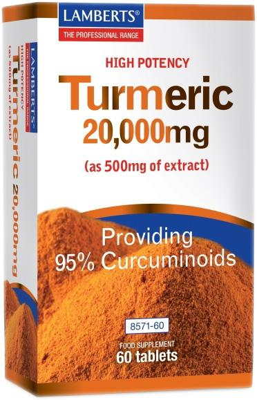 Suplement diety Lamberts Turmeric Curcuma 60 tabletek (5055148412661) - obraz 1