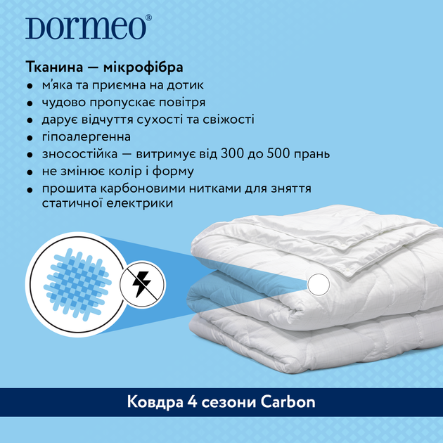 Ковдра Dormeo чотири сезона двоспальна 200х220 Wellsleep Advanced Карбон (7630054142543) - зображення 4