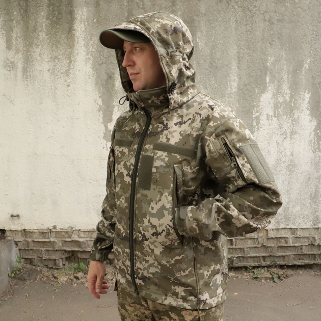 Тактична куртка "Шторм" Softshell піксель на флісі розмір 62 (911) - изображение 2