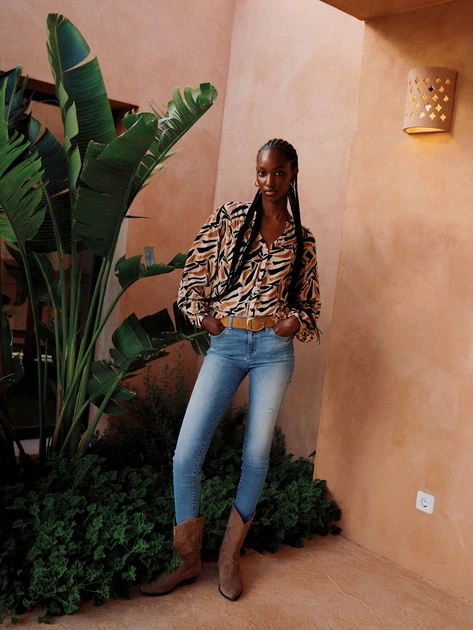 Блузка Big Star WZORISA-802 XXL Коричнева (5900714596910) - зображення 3