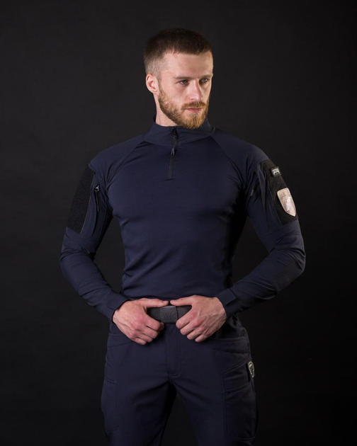 Чоловіча тактична сорочка Убакс синій під шеврони армійська L - зображення 1