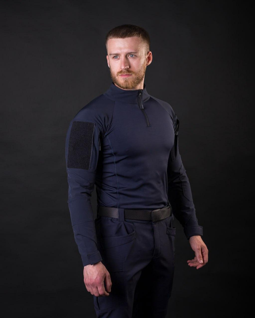 Мужская тактическая рубашка Убакс синий под шевроны армейская M - изображение 2