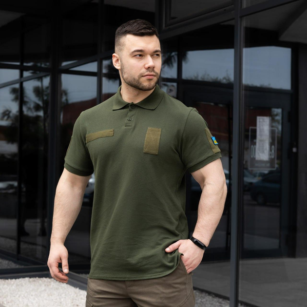 Чоловіча тактична футболка поло хакі армійська 3XL (688188970) - зображення 1
