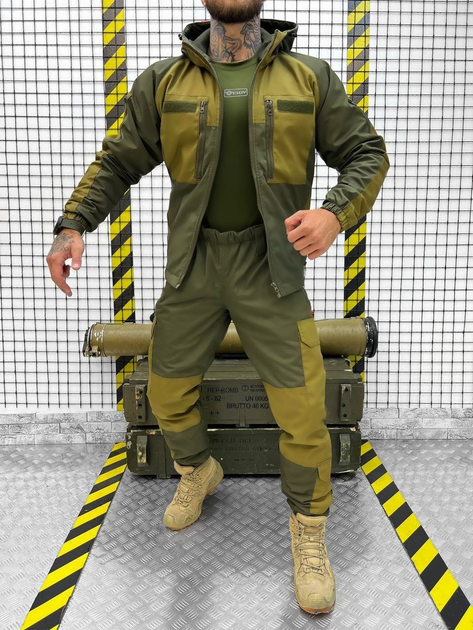 Тактичний теплий військовий комплект Гірка ( Куртка + Штани ), Камуфляж: Олива, Розмір: M - зображення 1
