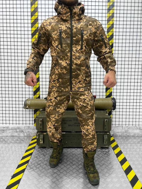 Тактический теплый военный комплект Zella ( Куртка + Штаны ), Камуфляж: Пиксель, Размер: XXL - изображение 1