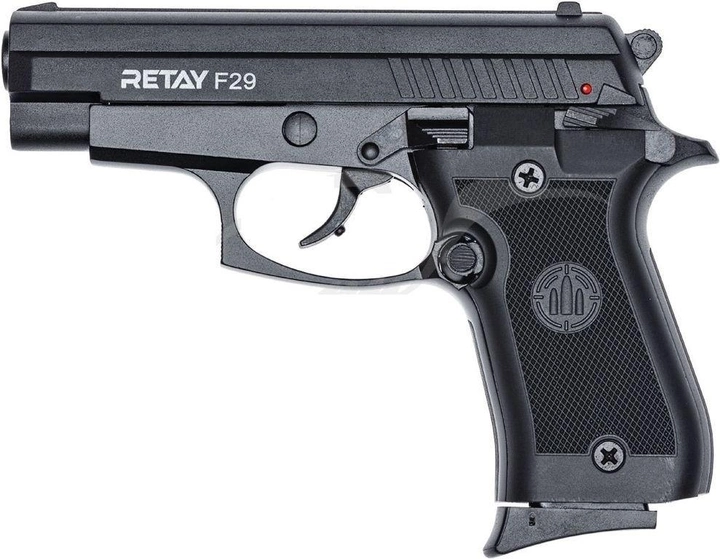 Стартовый шумовой пистолет RETAY F29 Black +20 шт холостых патронов (9 мм) - изображение 2