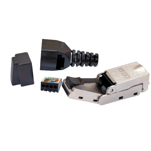 Конектор мережевий RJ45, STP, cat.6A, 50μ, 1.45мм, зі вставкою Kingda LW-NP-021-C6A - зображення 3