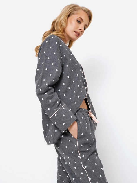 Piżama (koszula + spodnie) Aruelle Joy pajama long M Szara (5905616143248) - obraz 2