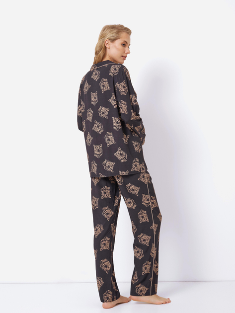 Piżama (koszula + spodnie) Aruelle Taya pajama long XL Czarna (5905616144245) - obraz 2