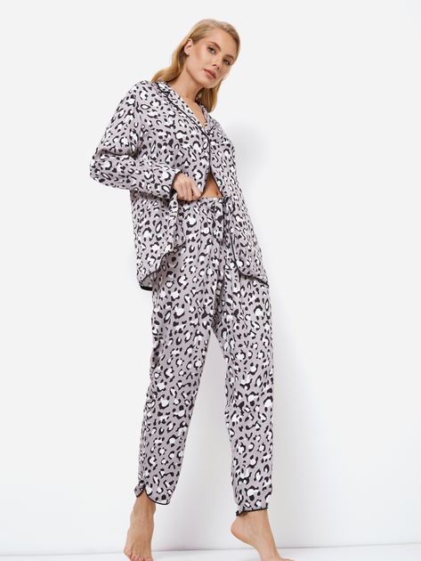 Піжама (сорочка + штани) Aruelle Valencia pajama long S Сіра (5905616144313) - зображення 6