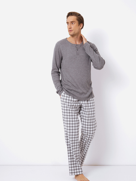 Piżama (bluza + spodnie) Aruelle Stefan pajama long L Szara (5905616145389) - obraz 1