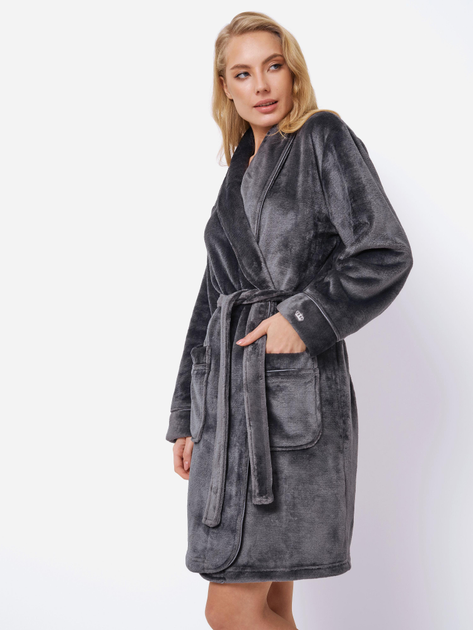 Халат жіночий Aruelle Eva bathrobe S Чорний (5904541439778) - зображення 2