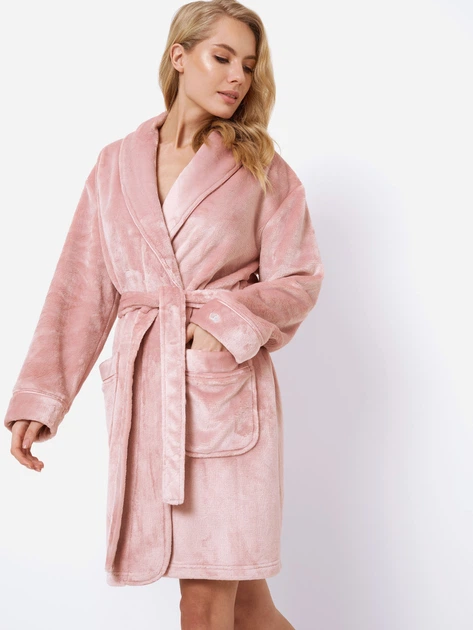 Халат жіночий Aruelle Eva bathrobe L Рожевий (5904541439853) - зображення 4