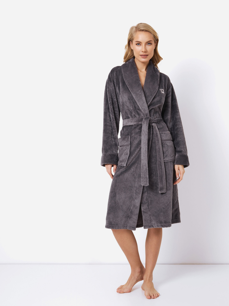 Халат жіночий Aruelle Keira bathrobe M Чорний (5904541430492) - зображення 1