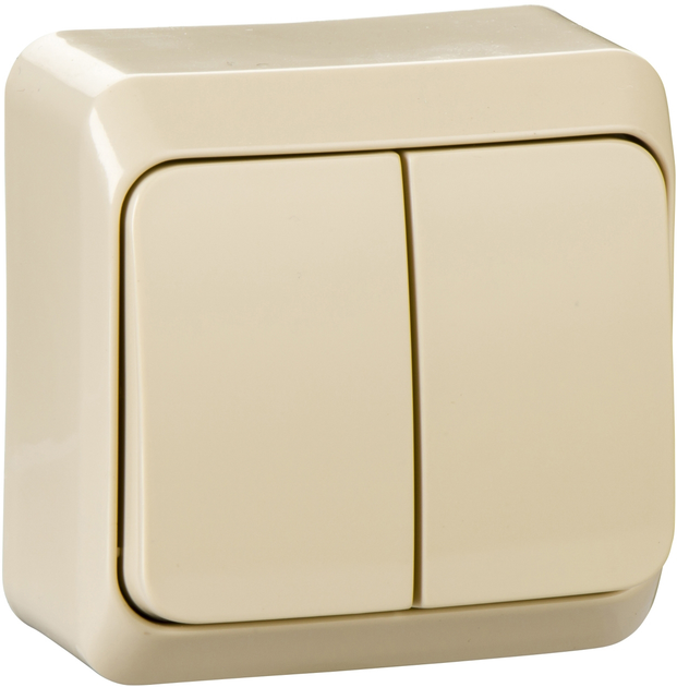 Выключатель двухклавишный Schneider Electric Prima Бежевый (WDE001150 ...