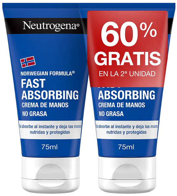 Krem do rąk Neutrogena Formula Fast Absorbing Hand 2 x 75 ml (3574661302287) - obraz 1