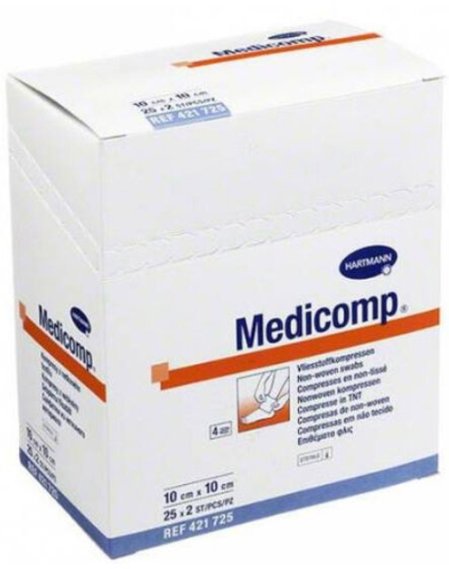 Стерильные повязки Hartmann Medicomp Soft 10 x 10 см 2 x 25 шт (4052199208596) - изображение 1