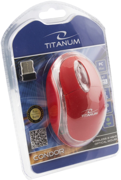 Mysz bezprzewodowa Esperanza Titanum TM120R Czerwony (5901299926130) - obraz 2