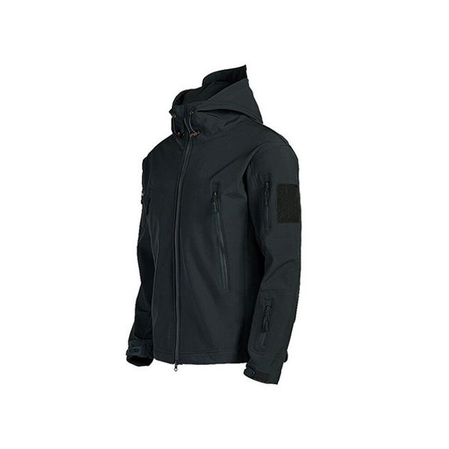 Тактична чоловіча куртка Softshell чорна XL - зображення 2