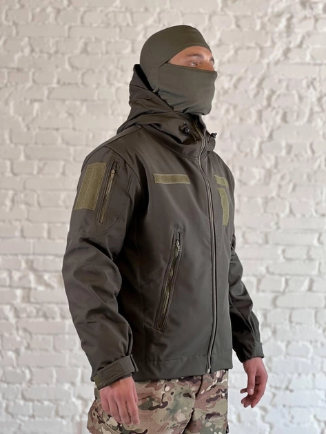 Куртка тактическая флисовая SoftShell осень/зима Олива XL - изображение 2