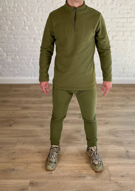 Тактичний костюм пуловер + штани осінній олива S - зображення 1