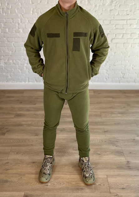 Тактический осенний костюм на флисе Олива XXL - изображение 1