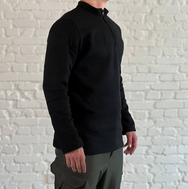 Військо-тактичний пуловер на флісі для ВСУ Чорний L - зображення 2