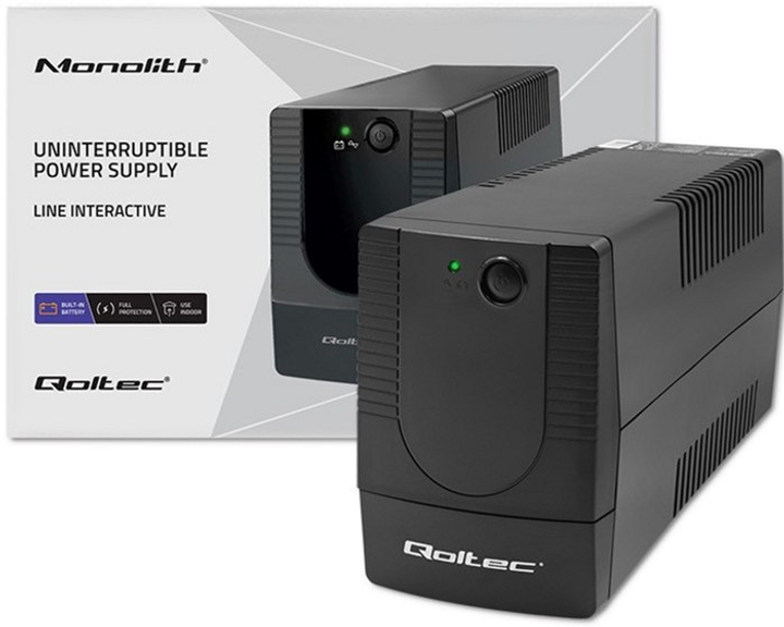 ДБЖ Qoltec Monolith 1000VA 600W (5901878537740) - зображення 6