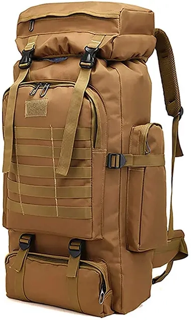 Тактичний Армійський рюкзак з системою MOLL.E койот для ЗСУ 75 л з нейлону - зображення 2
