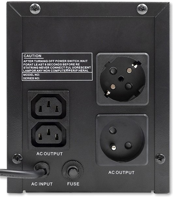 ДБЖ Qoltec Monolith 1200VA 720W (5901878537757) - зображення 4
