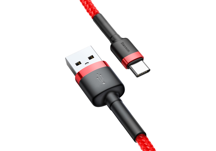 Кабель «USB to Type-C» Baseus Cafule QC3.0 3A 1m, красный - изображение 3
